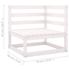 Carica l&#39;immagine nel visualizzatore di Gallery, Divano da Giardino 4 Posti con Cuscini Neri in Legno Massello di Pino Bianco