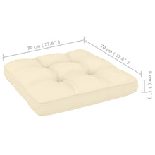 Carica l&#39;immagine nel visualizzatore di Gallery, Divano da Giardino 4 Posti con Cuscini Crema in Legno Massello di Pino Naturale