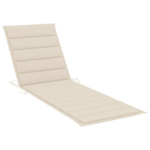 Set 2 pz Lettino Prendisole con Cuscini Crema in Legno Massello di Acacia