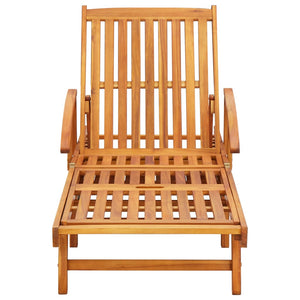 Set 2 pz Lettino Prendisole con Cuscini Crema in Legno Massello di Acacia