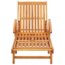 Indlæs billede til gallerivisning Lettino Prendisole 2pz con Tavolo e Cuscini Antracite in Massello d&#39;Acacia
