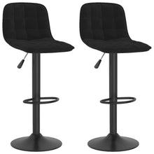 Carica l&#39;immagine nel visualizzatore di Gallery, Sgabelli da Bar 2 pz Neri in Velluto
