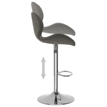 Laden Sie das Bild in den Galerie-Viewer, Sedie da Bar 2 pz Grigio Scuro in Velluto