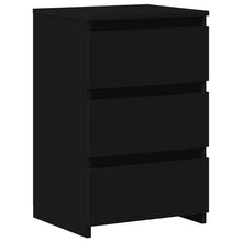 Load image into Gallery viewer, Comodini 2 pz Neri 40x35x62,5 cm in Legno Multistrato