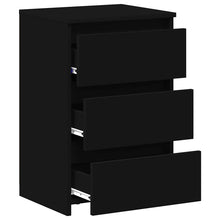 Load image into Gallery viewer, Comodini 2 pz Neri 40x35x62,5 cm in Legno Multistrato