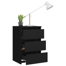 Load image into Gallery viewer, Comodini 2 pz Neri 40x35x62,5 cm in Legno Multistrato