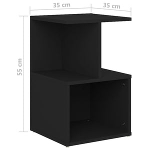 Comodini 2 pz Neri 35x35x55 cm in Legno Multistrato
