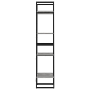 Libreria 4 Ripiani Grigio Cemento 40x30x140cm Legno Multistrato