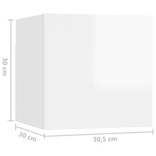 Load image into Gallery viewer, Comodini Bianco Lucido 2 pz 30,5x30x30 cm in Truciolato