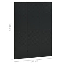 Load image into Gallery viewer, Separè 3 Pannelli Nero 120x180 cm in Acciaio