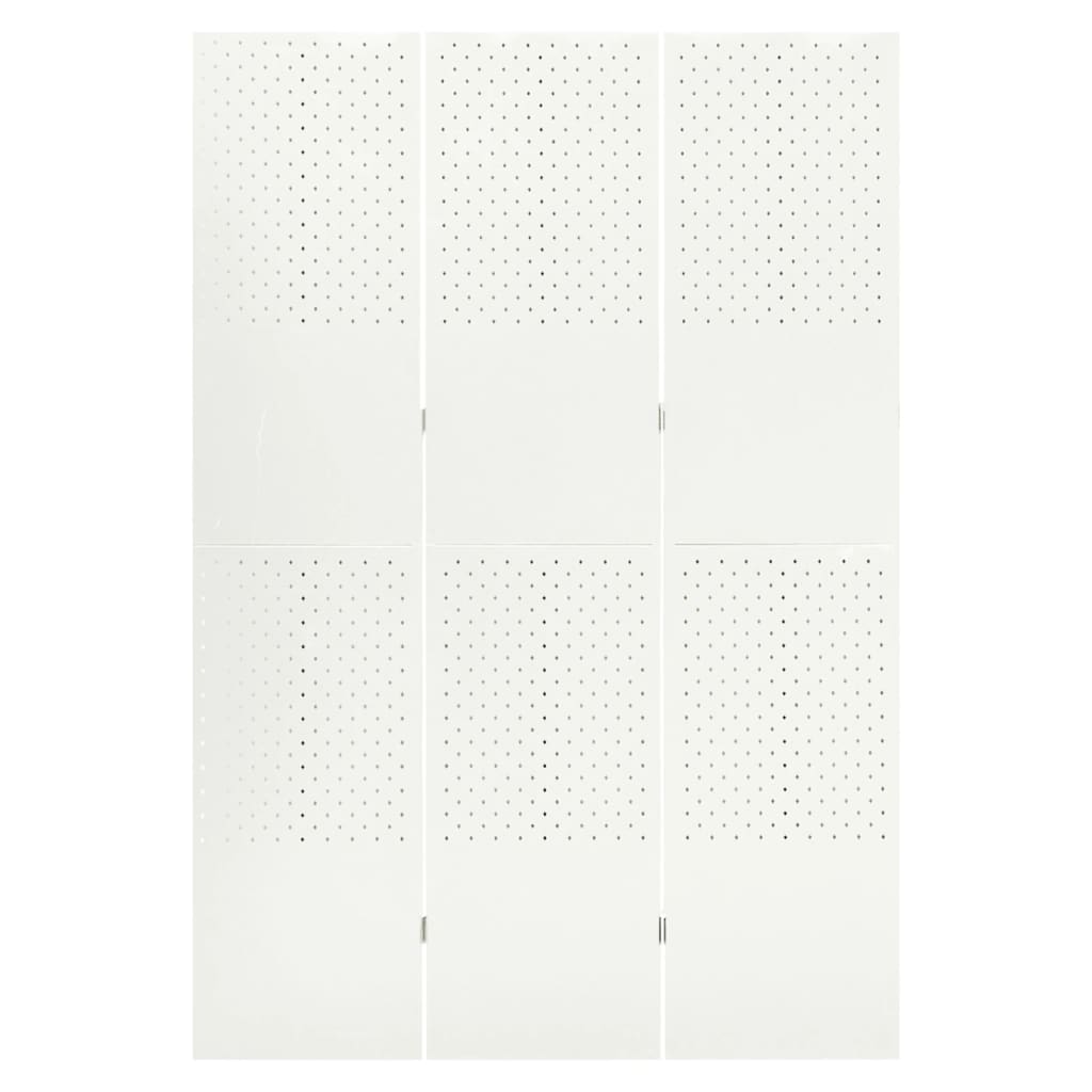 Separè 3 Pannelli Bianco 120x180 cm in Acciaio