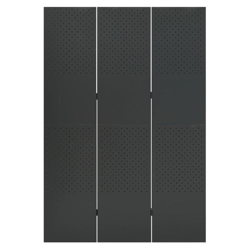 Separè 3 Pannelli Antracite 120x180 cm in Acciaio
