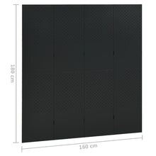 Load image into Gallery viewer, Separè 4 Pannelli Nero 160x180 cm in Acciaio