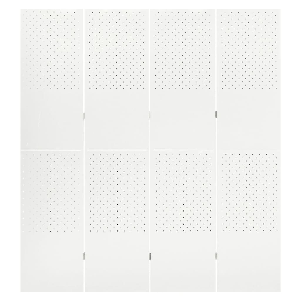 Separè 4 Pannelli Bianco 160x180 cm in Acciaio