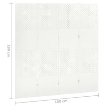 Load image into Gallery viewer, Separè 4 Pannelli Bianco 160x180 cm in Acciaio