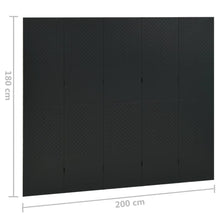 Load image into Gallery viewer, Separè 5 Pannelli Nero 200x180 cm in Acciaio