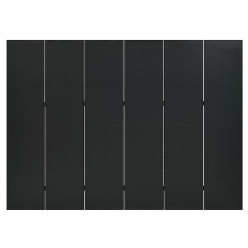 Separè 6 Pannelli Nero 240x180 cm in Acciaio
