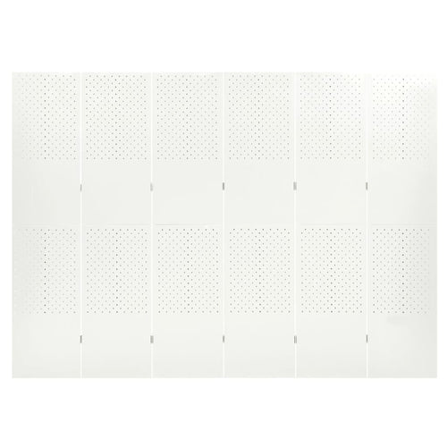 Separè 6 Pannelli Bianco 240x180 cm in Acciaio