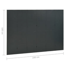 Carica l&#39;immagine nel visualizzatore di Gallery, Separè 6 Pannelli Antracite 240x180 cm in Acciaio