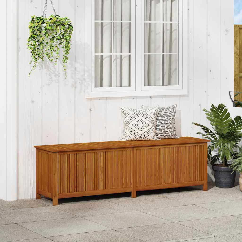 Baule da Giardino 200x50x58cm in Massello di Acacia Marrone