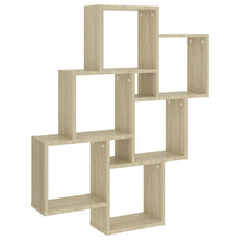 Carica l&#39;immagine nel visualizzatore di Gallery, Mensola da Parete 6 Cubi Rovere Sonoma 78x15x93cm Legno Multistrato