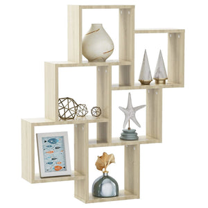 Mensola da Parete 6 Cubi Rovere Sonoma 78x15x93cm Legno Multistrato