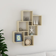 Carica l&#39;immagine nel visualizzatore di Gallery, Mensola da Parete 6 Cubi Rovere Sonoma 78x15x93cm Legno Multistrato