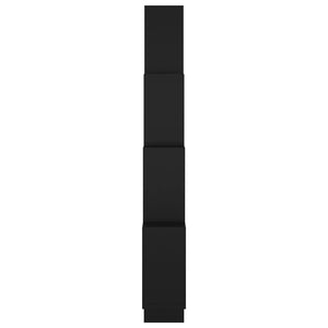 Mensola da Parete 8 Cubi Nera 90x15x119 cm in Legno Multistrato
