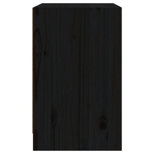 Comodini 2 pz Neri 40x31x50 cm in Legno Massello di Pino