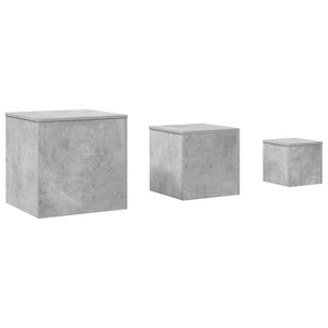 Tavolini 3 pz Grigio Cemento in Truciolato