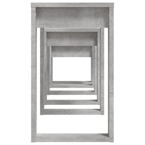 Tavolini Impilabili 3 pz Grigio Cemento in Legno Multistrato