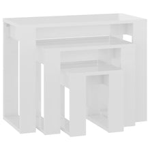 Indlæs billede til gallerivisning Tavolini Impilabili 3 pz Bianco Lucido in Legno Multistrato