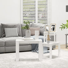 Indlæs billede til gallerivisning Tavolini Impilabili 3 pz Bianco Lucido in Legno Multistrato