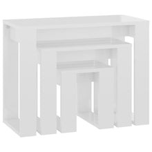 Indlæs billede til gallerivisning Tavolini Impilabili 3 pz Bianco Lucido in Legno Multistrato