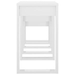 Tavolini Impilabili 3 pz Bianco Lucido in Legno Multistrato