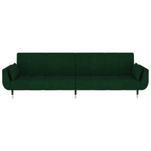 Laden Sie das Bild in den Galerie-Viewer, Divano Trasformabile in Letto con 2 Cuscini Verde Scuro in Velluto