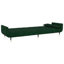 Laden Sie das Bild in den Galerie-Viewer, Divano Trasformabile in Letto con 2 Cuscini Verde Scuro in Velluto
