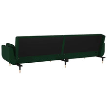 Laden Sie das Bild in den Galerie-Viewer, Divano Trasformabile in Letto con 2 Cuscini Verde Scuro in Velluto
