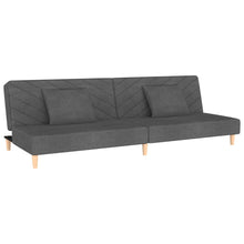 Carica l&#39;immagine nel visualizzatore di Gallery, Divano Trasformabile in Letto con 2 Cuscini Grigio Scuro in Tessuto