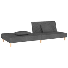 Carica l&#39;immagine nel visualizzatore di Gallery, Divano Trasformabile in Letto con 2 Cuscini Grigio Scuro in Tessuto