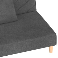 Carica l&#39;immagine nel visualizzatore di Gallery, Divano Trasformabile in Letto con 2 Cuscini Grigio Scuro in Tessuto