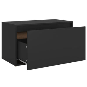 Cassapanca Cassetto 80x40x45 cm Nera in Truciolato