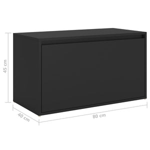 Cassapanca Cassetto 80x40x45 cm Nera in Truciolato