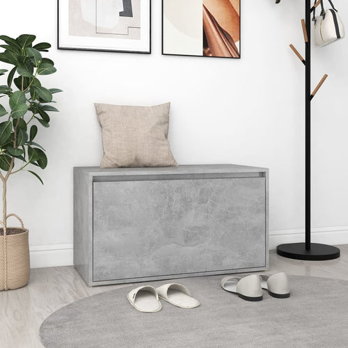 Cassapanca Cassetto 80x40x45 cm Grigio Cemento in Truciolato
