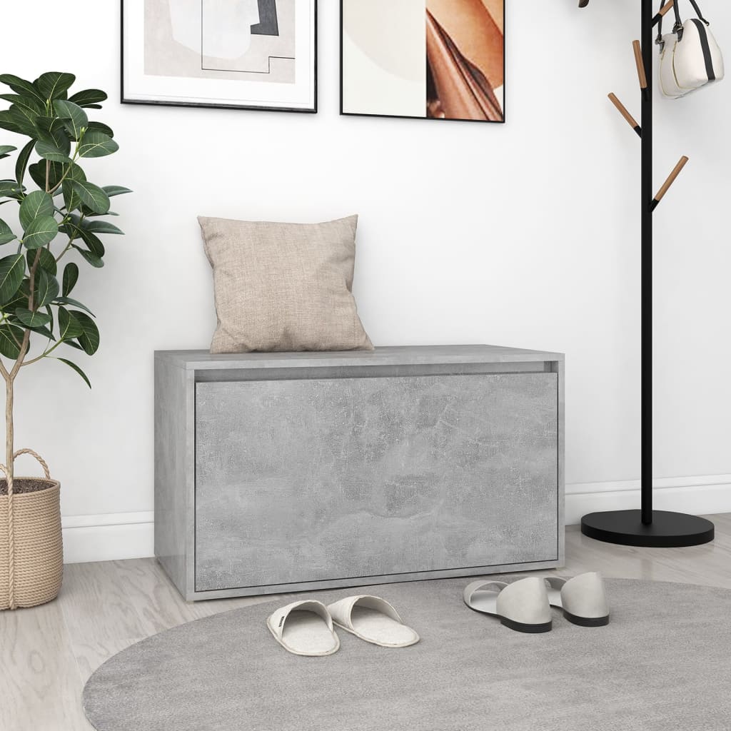 Cassapanca Cassetto 80x40x45 cm Grigio Cemento in Truciolato