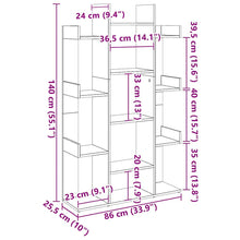 Carica l&#39;immagine nel visualizzatore di Gallery, Libreria Grigio Cemento 86x25,5x140 cm in Truciolato