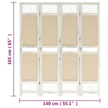 Load image into Gallery viewer, Separè 4 Pannelli Crema 140x165 cm in Tessuto e legno