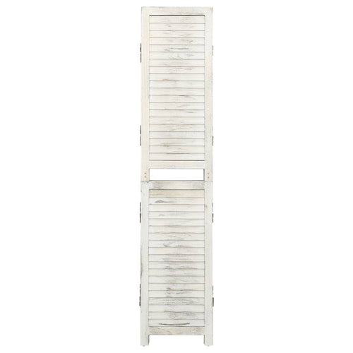 Separè 5 Pannelli Bianco Antico 178,5x166 cm Legno Massello