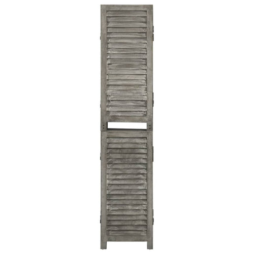 Separè 4 Pannelli Grigio 143x166 cm in Legno Massello