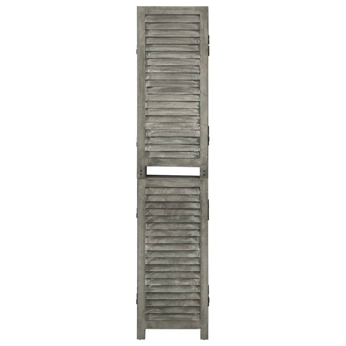 Separè 5 Pannelli Grigio 179x166 cm in Legno Massello
